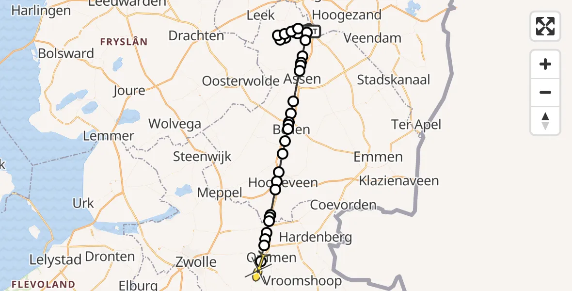 Routekaart van de vlucht: Lifeliner 4 naar Vilsteren