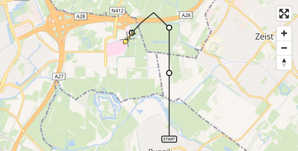 Routekaart van de vlucht: Lifeliner 2 naar Utrecht