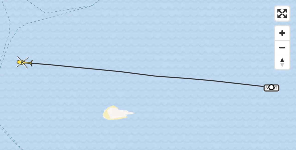 Routekaart van de vlucht: Ambulancehelikopter naar West-Terschelling