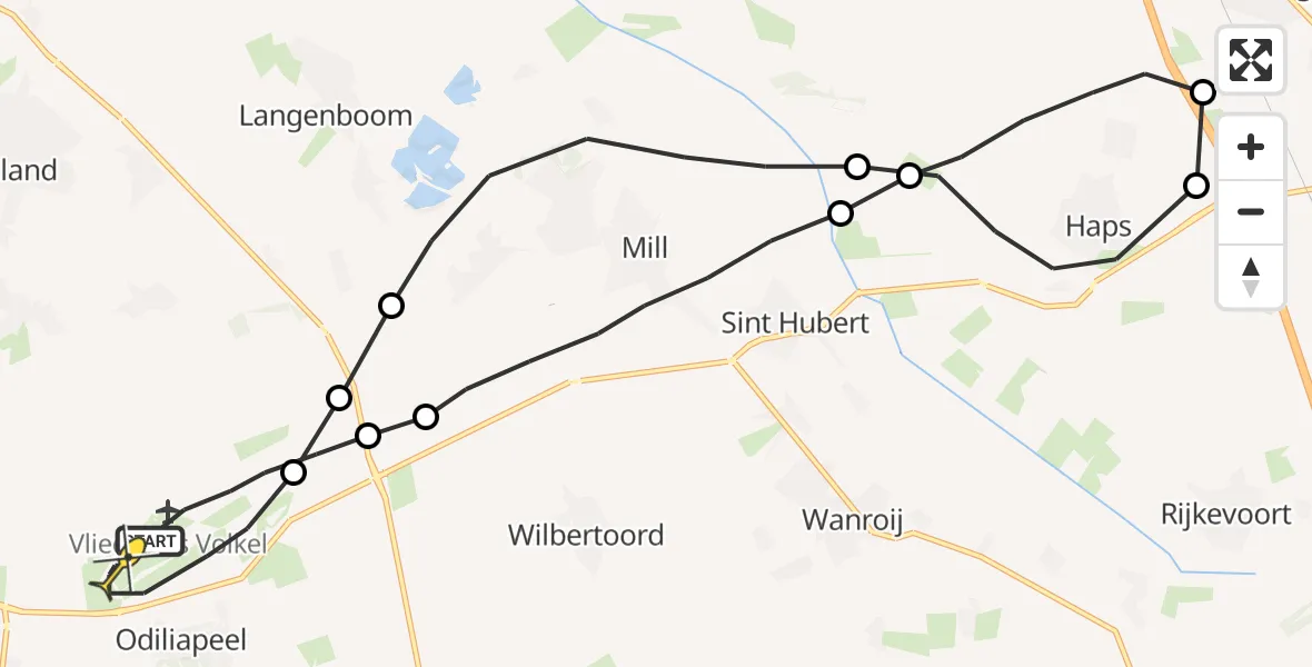 Routekaart van de vlucht: Lifeliner 3 naar Volkel