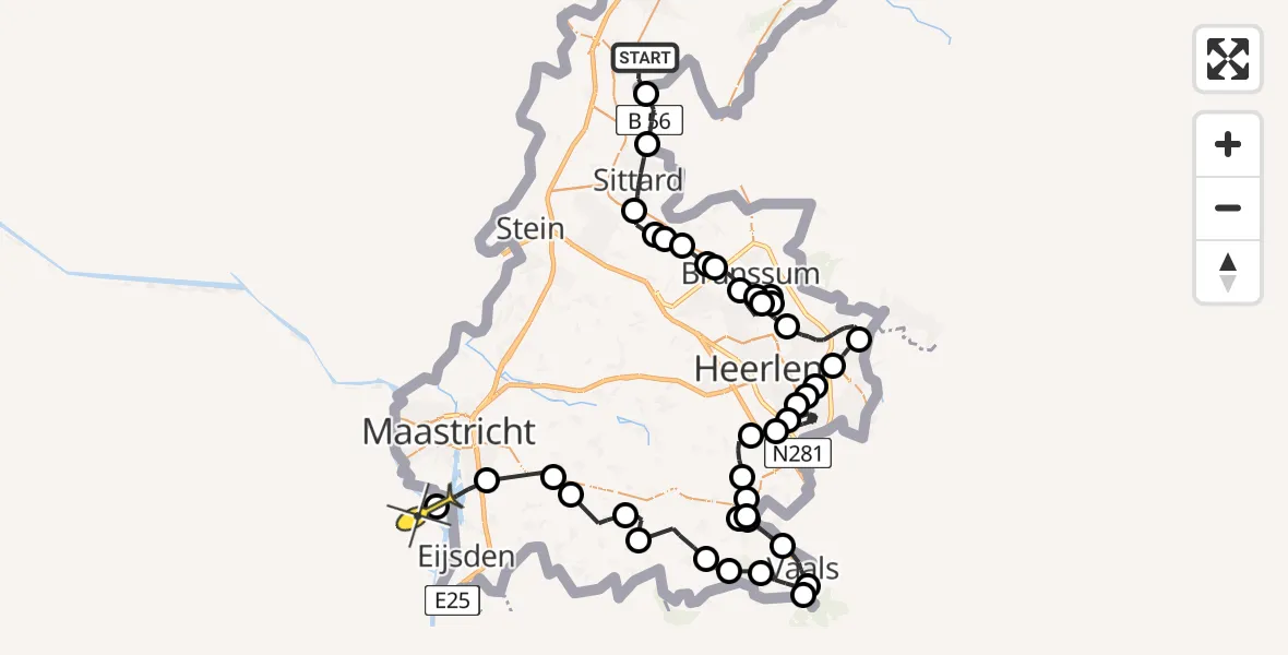 Routekaart van de vlucht: Politieheli naar 