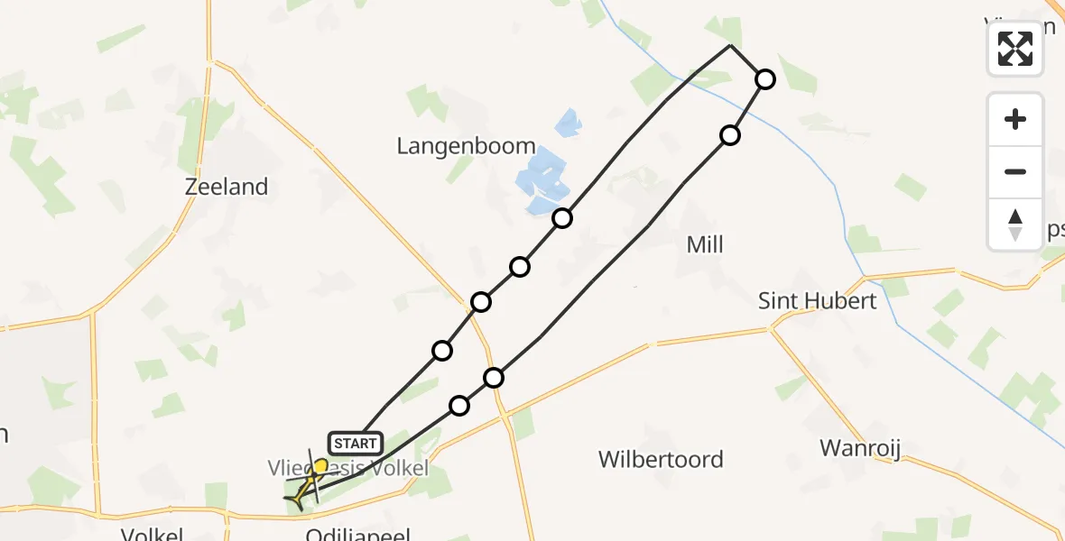 Routekaart van de vlucht: Lifeliner 3 naar Volkel