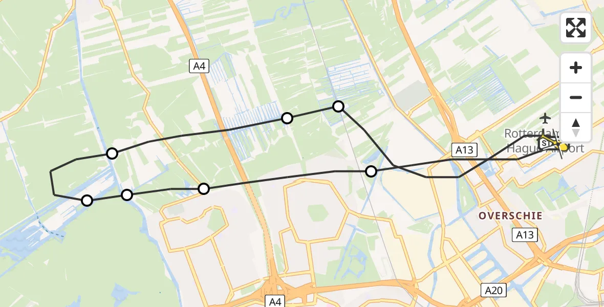 Routekaart van de vlucht: Lifeliner 2 naar Rotterdam