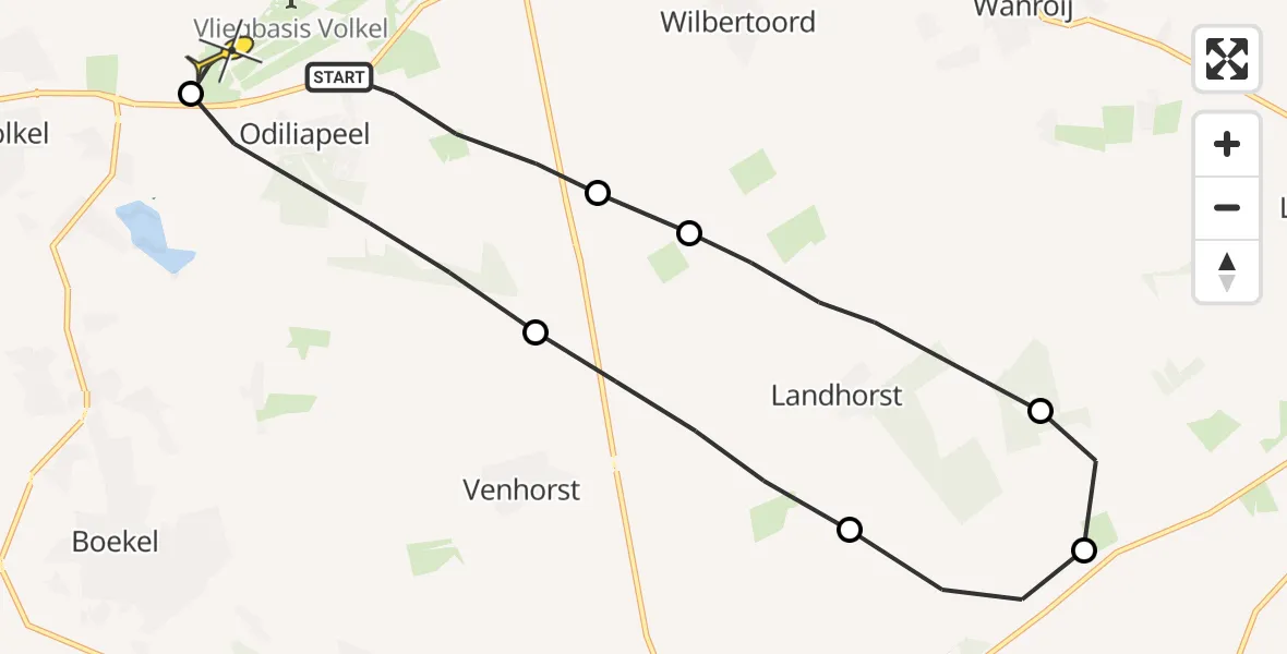 Routekaart van de vlucht: Lifeliner 3 naar Volkel