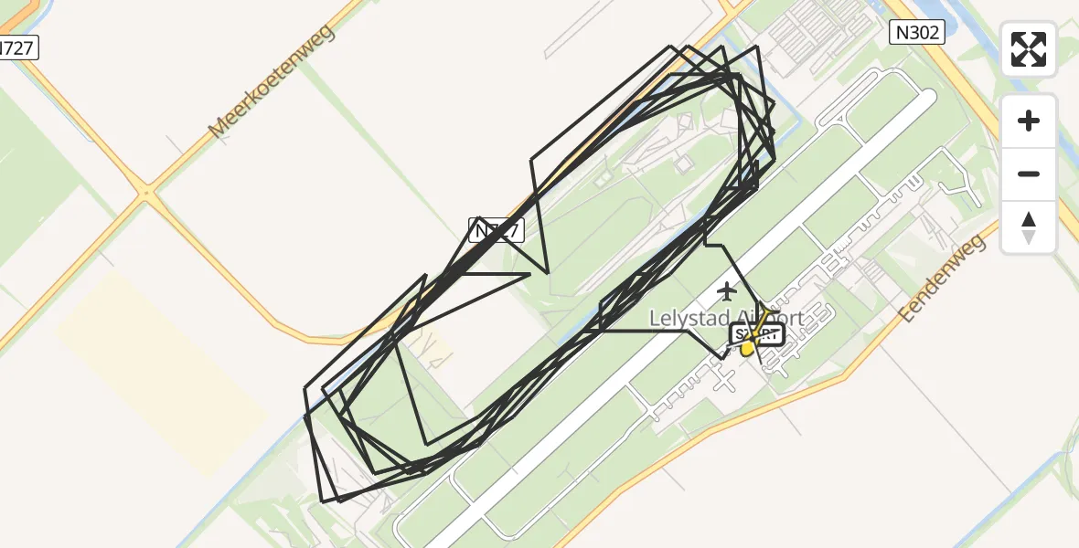 Routekaart van de vlucht: Traumahelikopter naar Lelystad