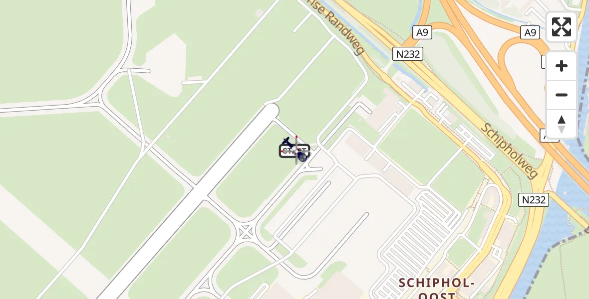 Vluchtroute Politiehelikopter van Schiphol naar Schiphol