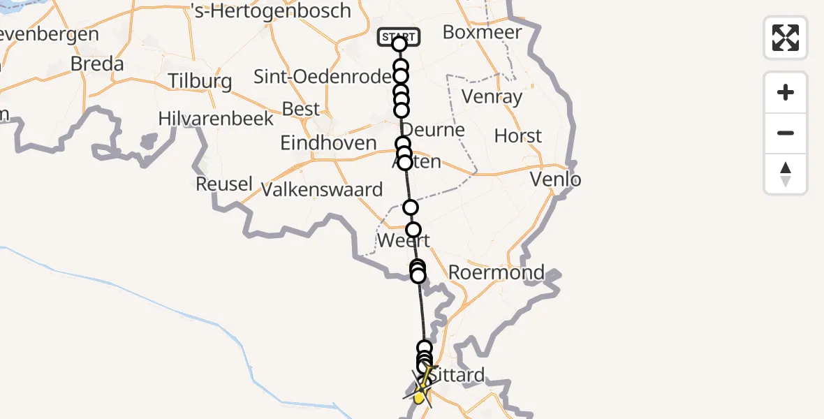 Routekaart van de vlucht: Lifeliner 3 naar Stein