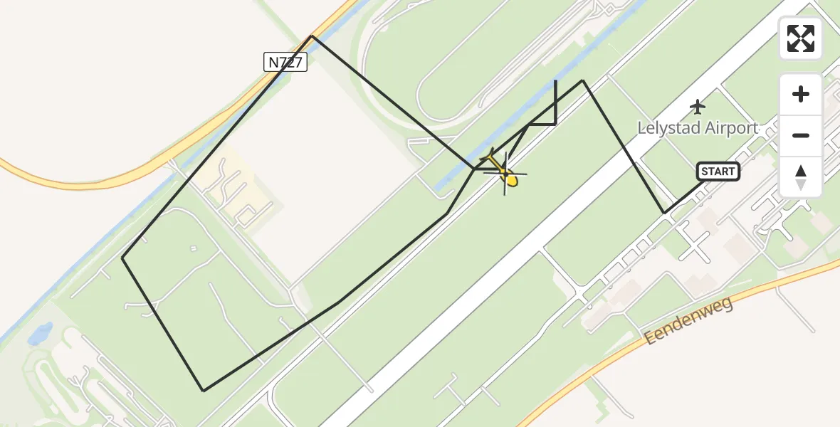 Routekaart van de vlucht: Traumahelikopter naar Lelystad