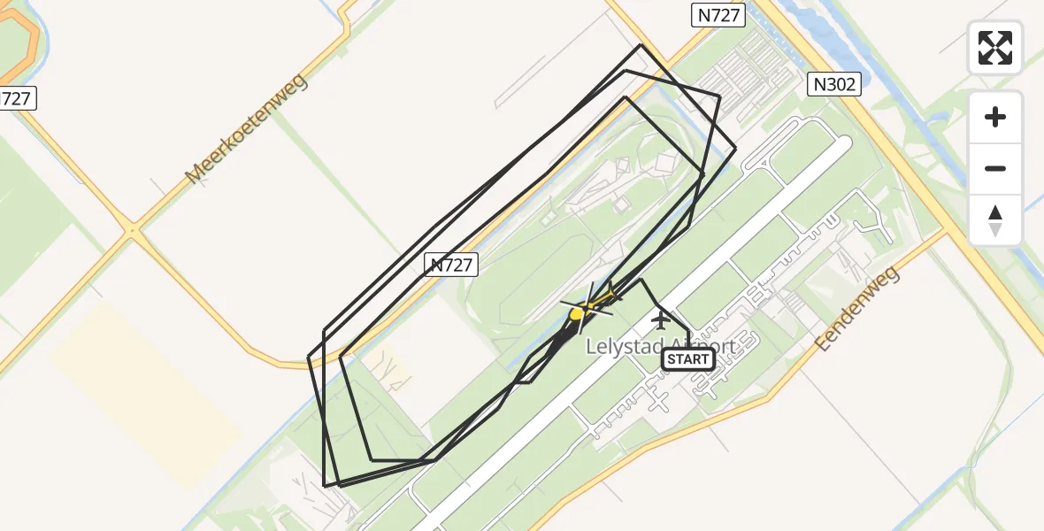 Routekaart van de vlucht: Traumahelikopter naar Lelystad