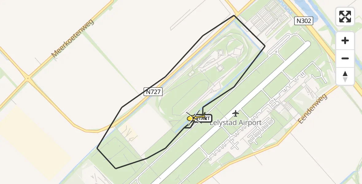 Routekaart van de vlucht: Traumahelikopter naar Lelystad