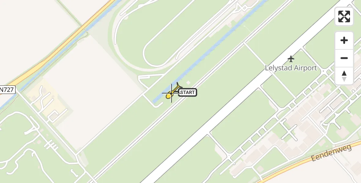 Routekaart van de vlucht: Traumahelikopter naar Lelystad
