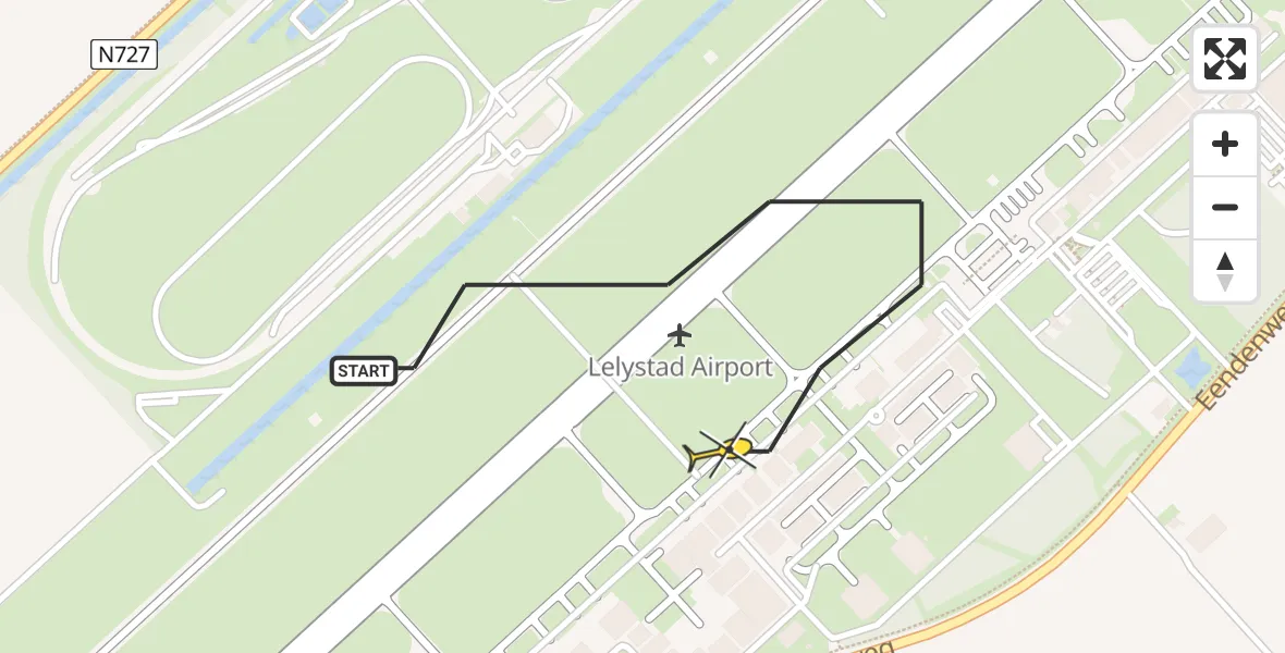 Routekaart van de vlucht: Traumahelikopter naar Lelystad
