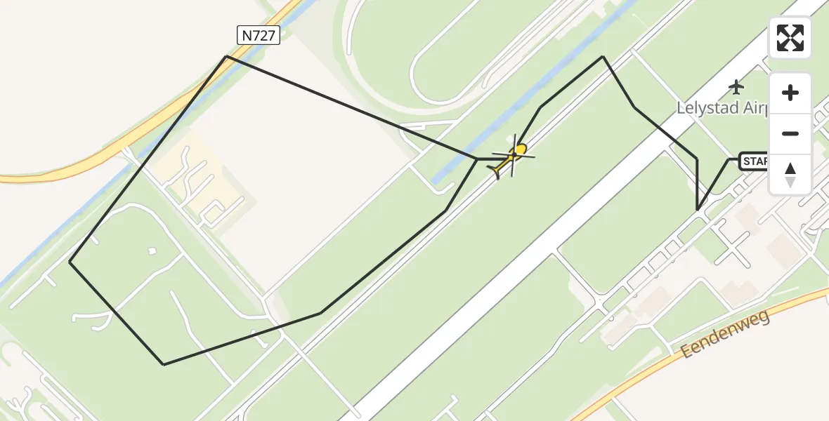 Routekaart van de vlucht: Traumahelikopter naar Lelystad