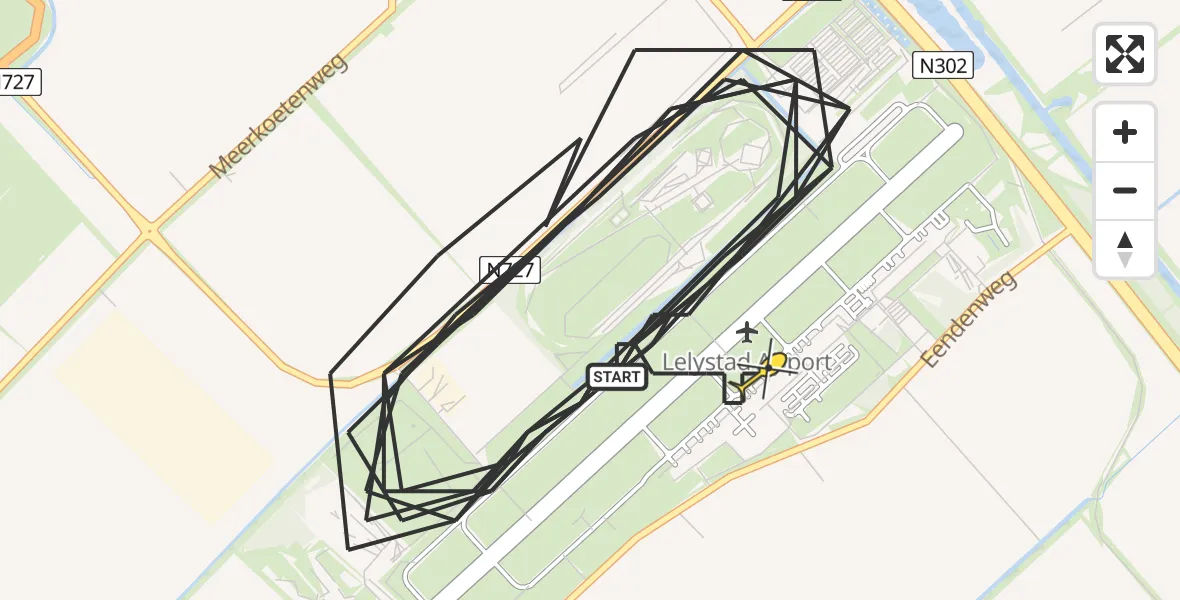 Routekaart van de vlucht: Traumahelikopter naar Lelystad
