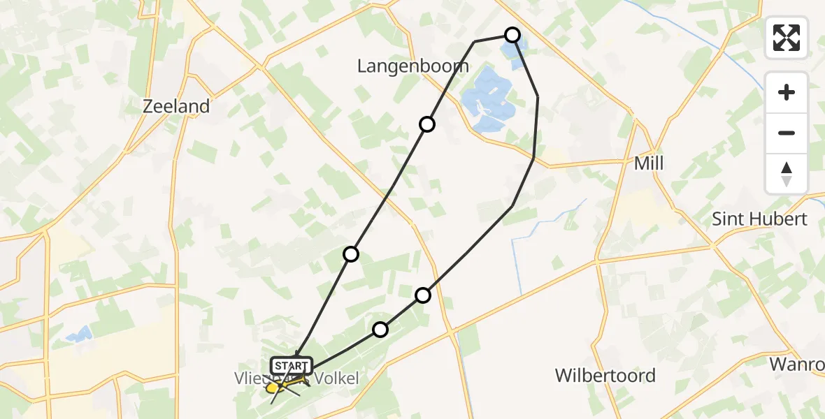 Routekaart van de vlucht: Lifeliner 3 naar Volkel