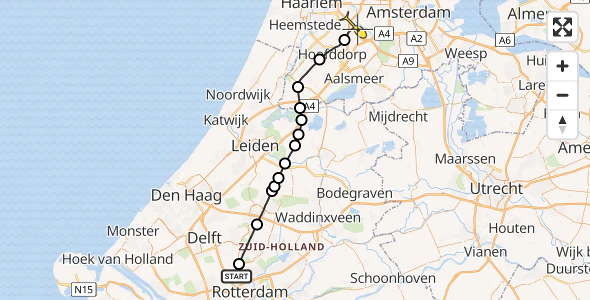 Routekaart van de vlucht: Lifeliner 2 naar Lijnden