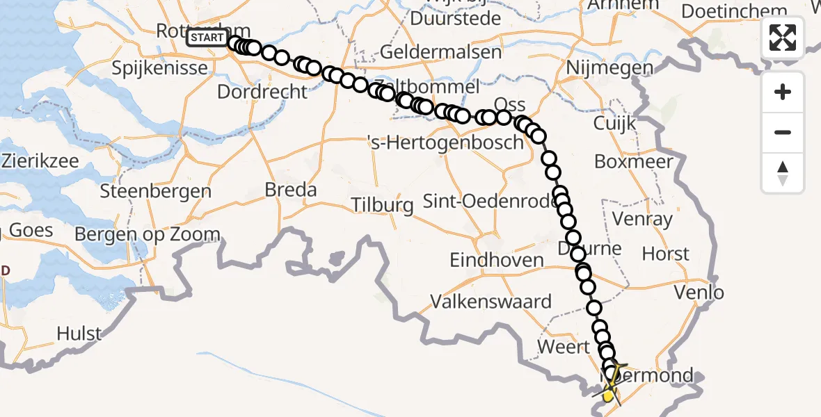 Routekaart van de vlucht: Lifeliner 3 naar Heel