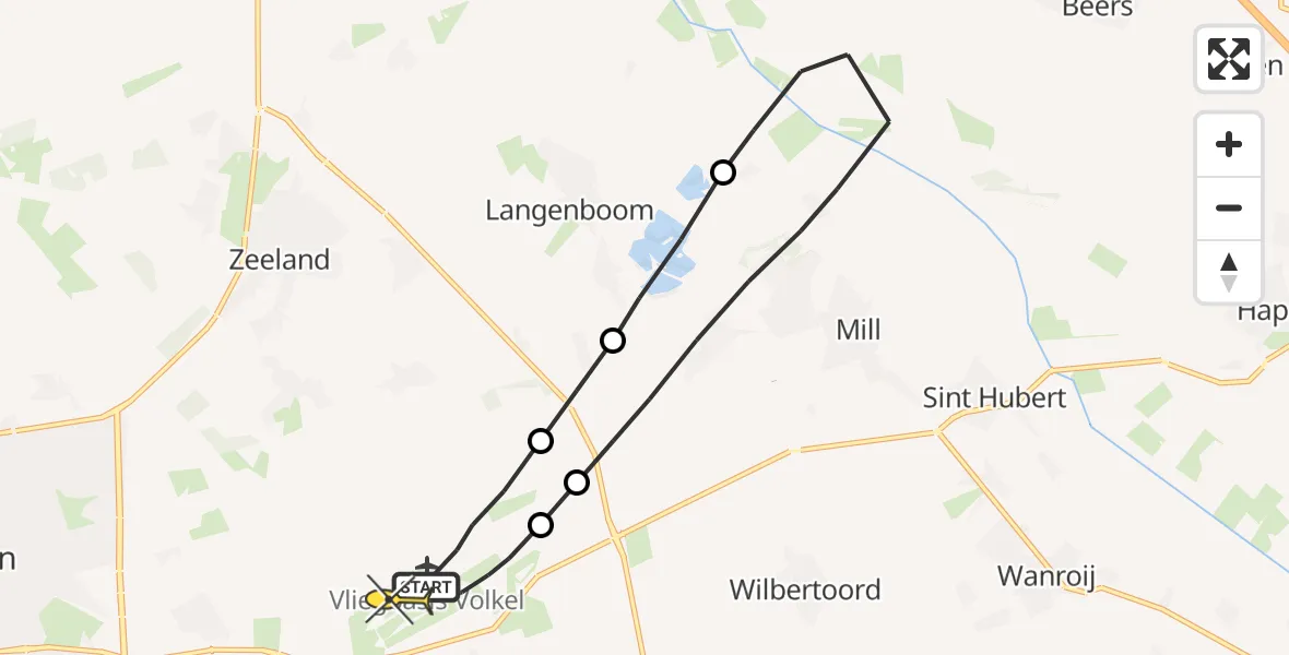 Routekaart van de vlucht: Lifeliner 3 naar Volkel