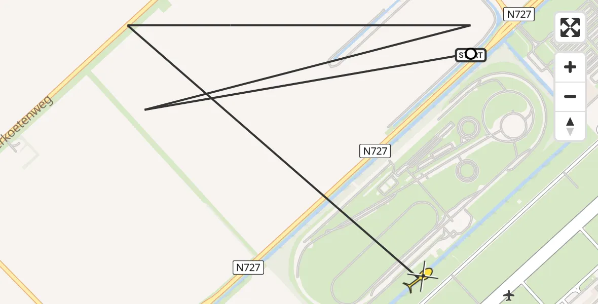 Routekaart van de vlucht: Traumahelikopter naar Lelystad