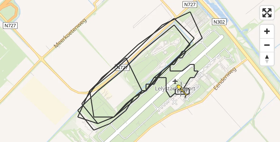 Routekaart van de vlucht: Traumahelikopter naar Lelystad