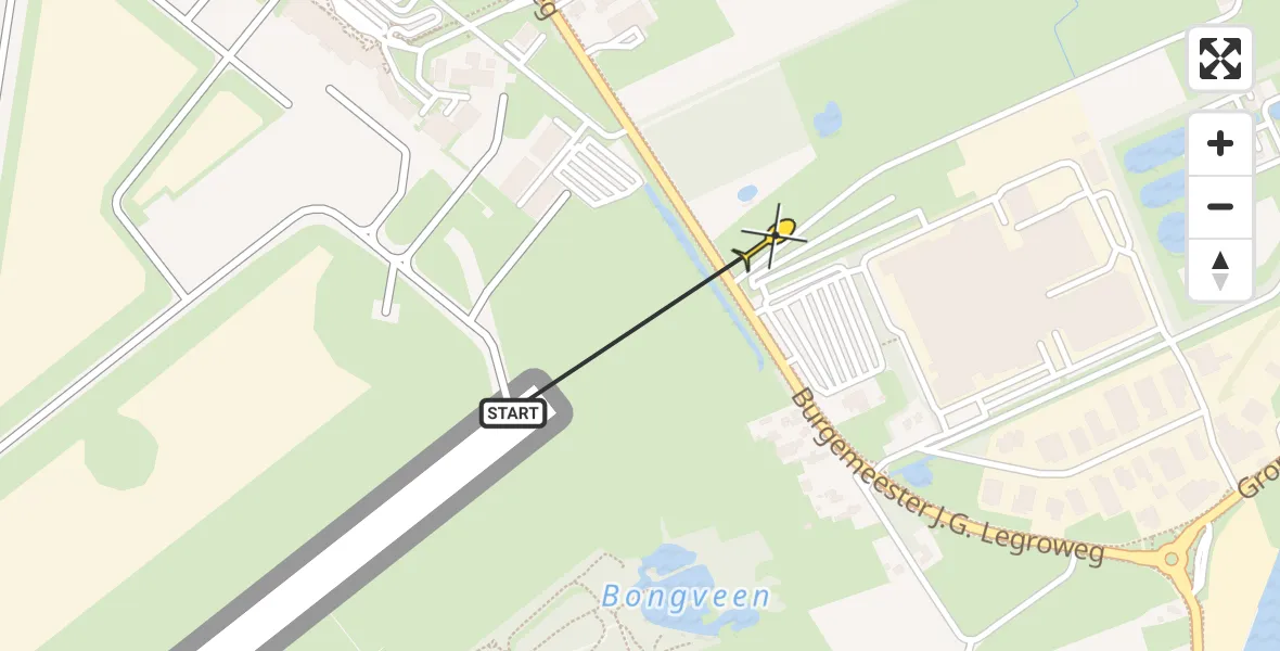 Routekaart van de vlucht: Traumahelikopter naar Eelde