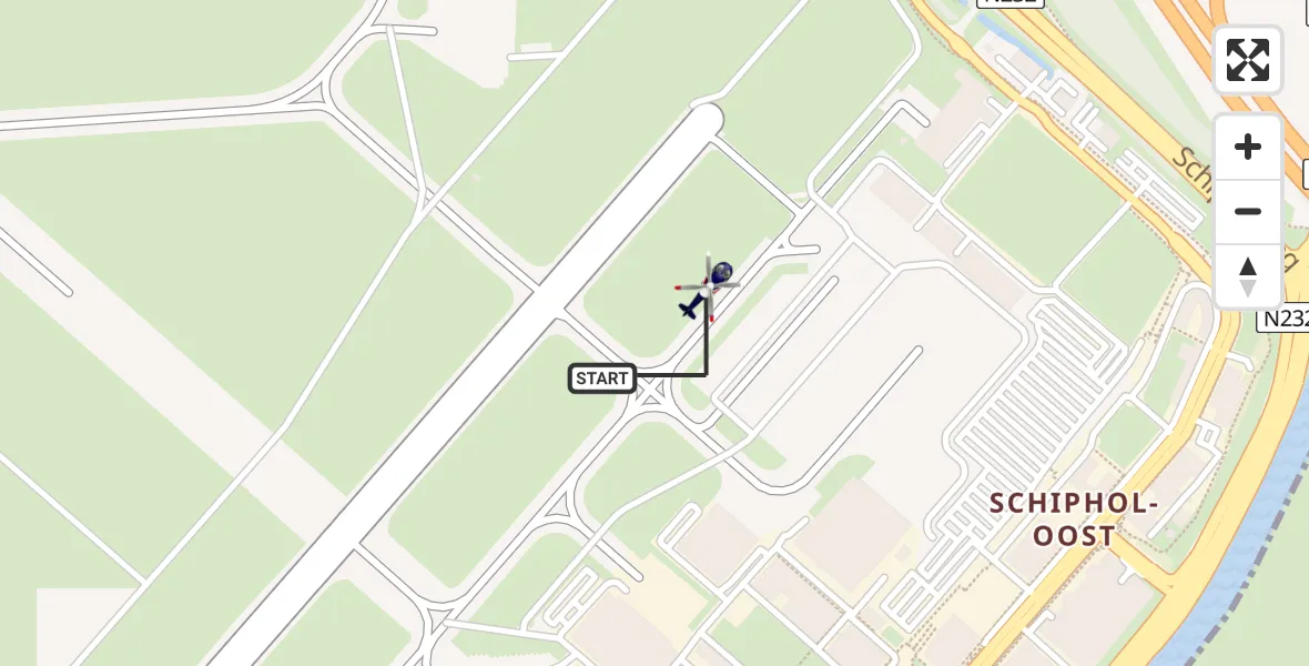 Vluchtroute Politiehelikopter van Schiphol naar Schiphol