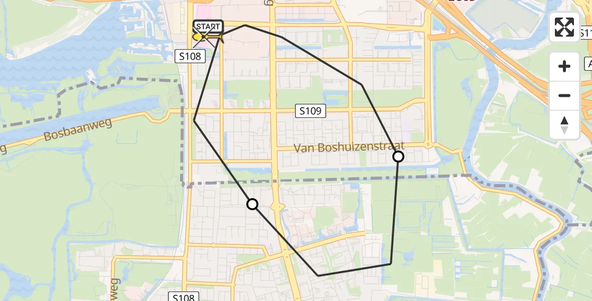 Routekaart van de vlucht: Lifeliner 1 naar Amsterdam