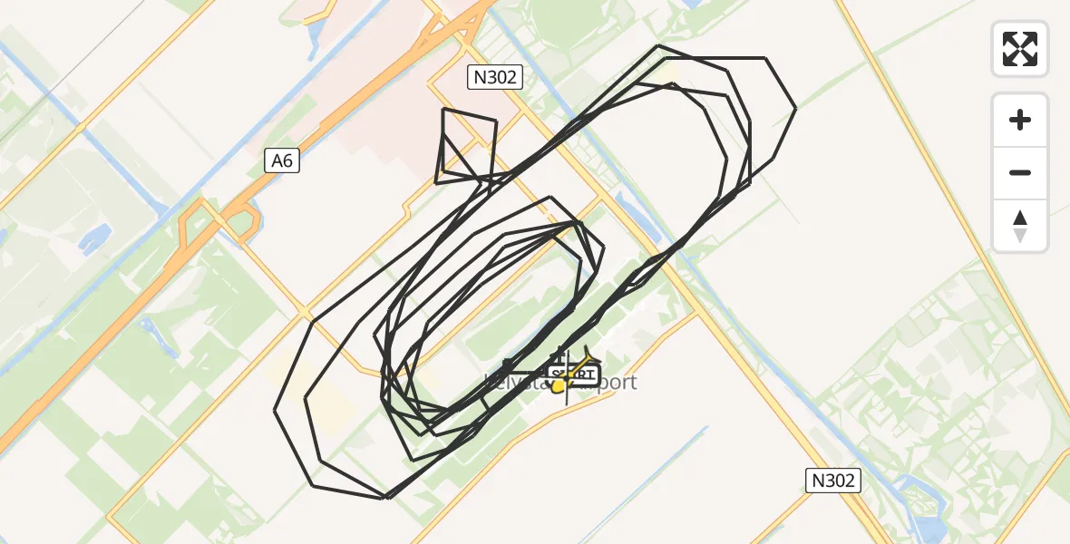 Routekaart van de vlucht: Traumaheli naar Lelystad