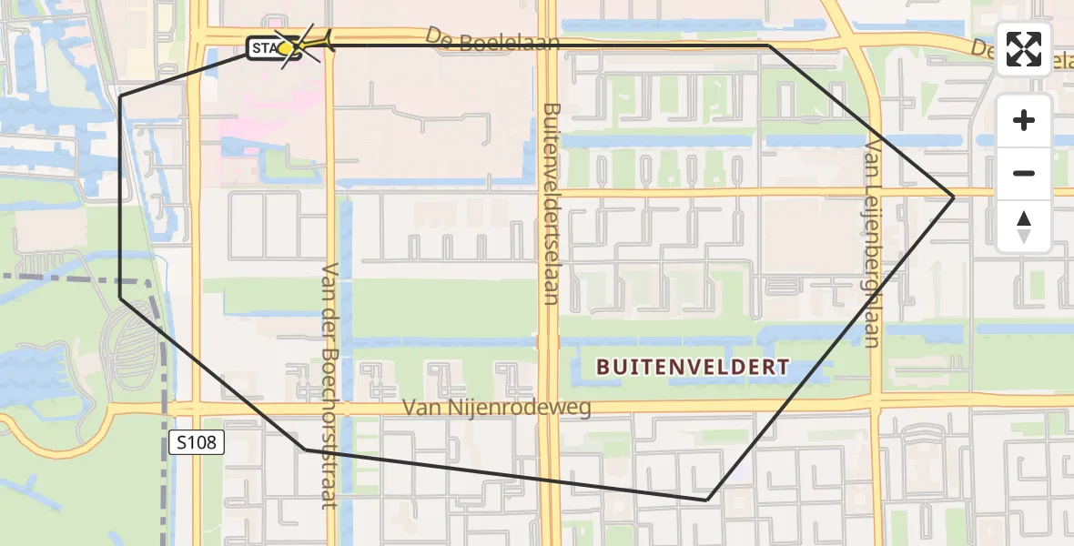 Routekaart van de vlucht: Lifeliner 1 naar Amsterdam