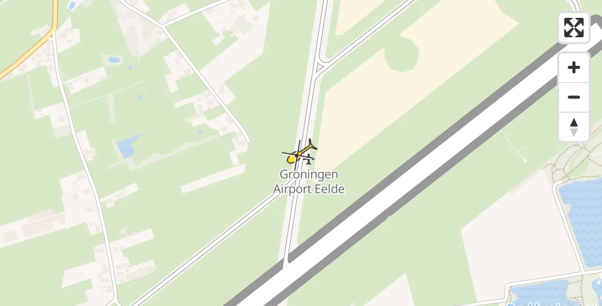 Routekaart van de vlucht: Traumahelikopter naar Eelde