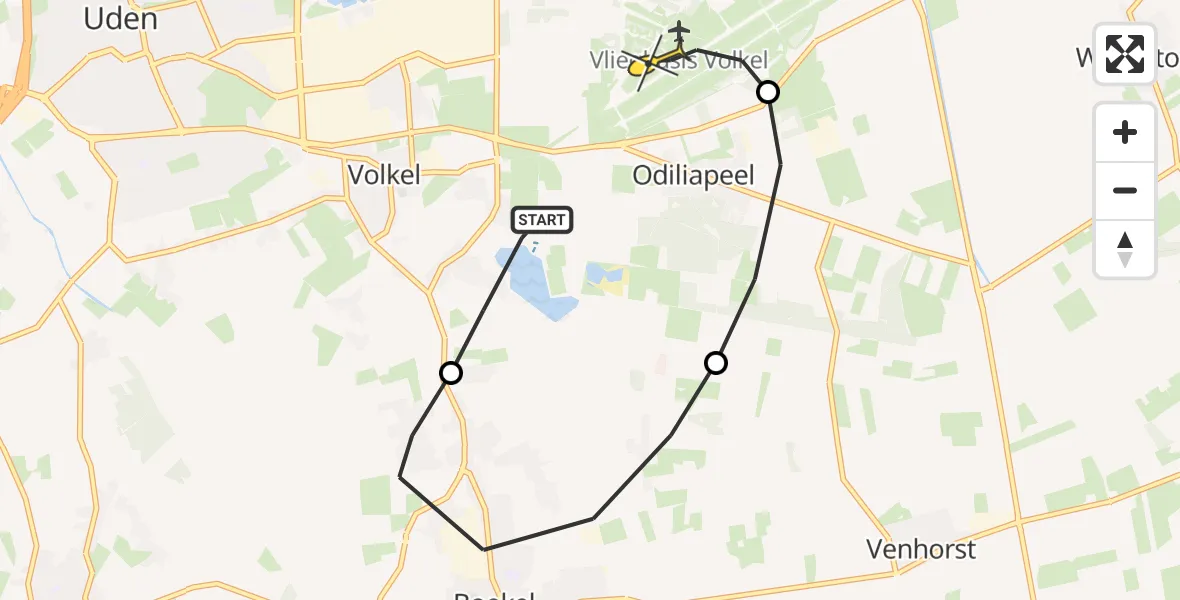 Routekaart van de vlucht: Lifeliner 3 naar Volkel