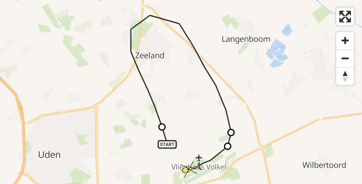 Routekaart van de vlucht: Lifeliner 3 naar Volkel