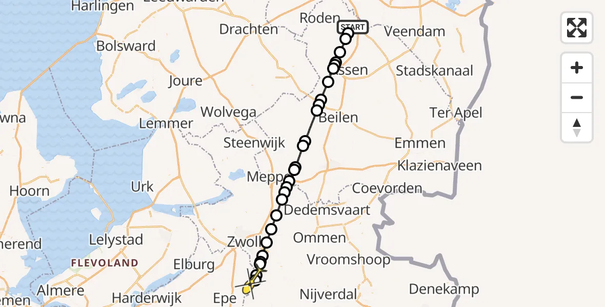 Routekaart van de vlucht: Lifeliner 4 naar Vorchten