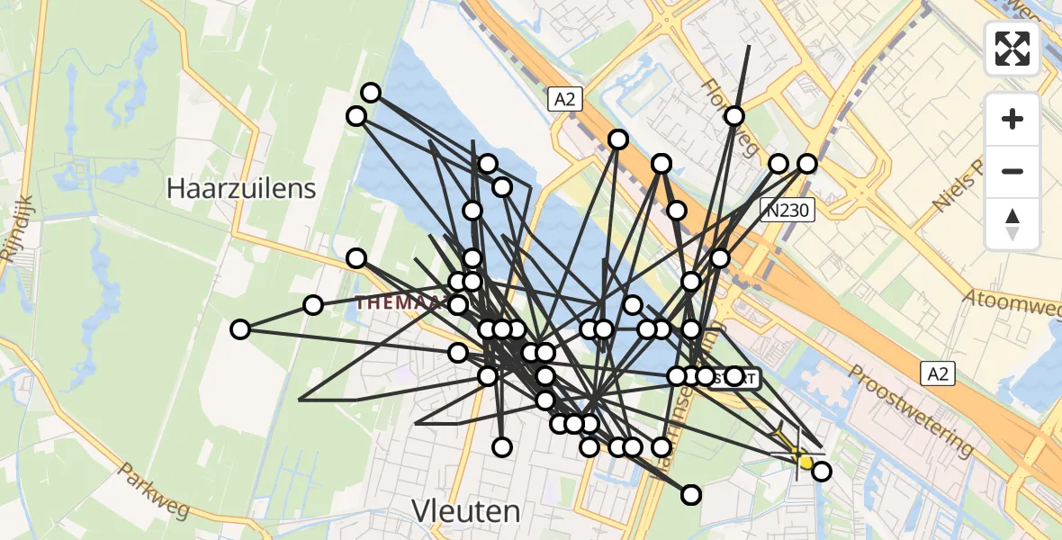 Routekaart van de vlucht: Politiehelikopter naar Utrecht