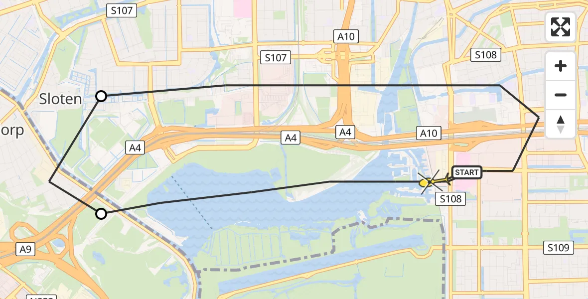 Routekaart van de vlucht: Lifeliner 1 naar Amsterdam