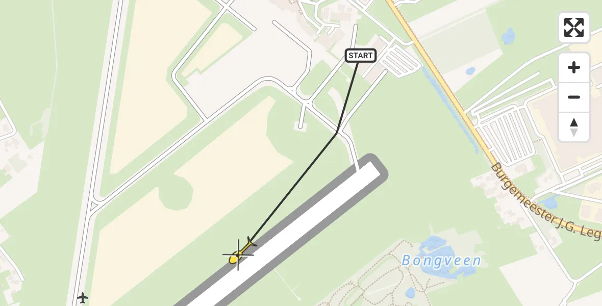 Routekaart van de vlucht: Traumahelikopter naar Eelde