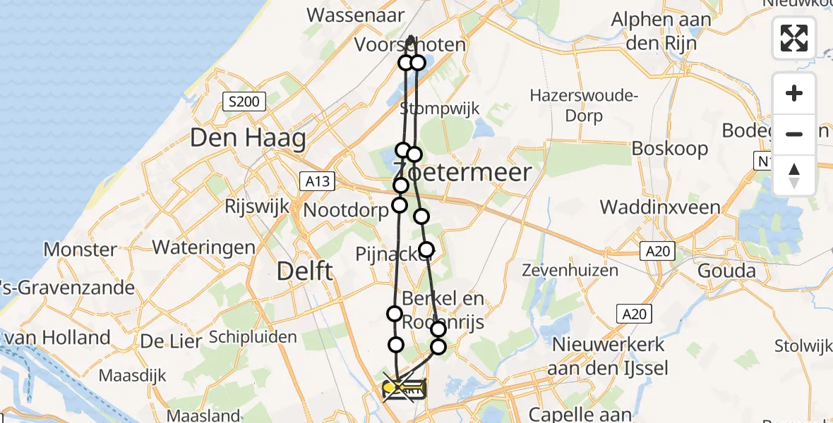 Routekaart van de vlucht: Lifeliner 2 naar Rotterdam