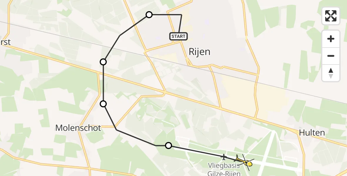 Routekaart van de vlucht: Lifeliner 3 naar Rijen
