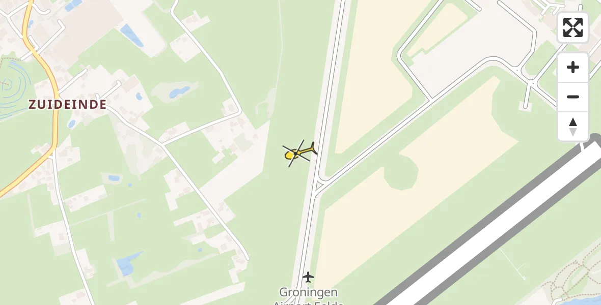 Routekaart van de vlucht: Traumahelikopter naar Eelde