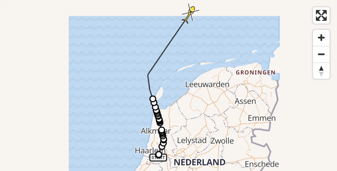 Routekaart van de vlucht: Politieheli naar 