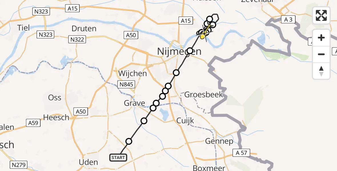 Routekaart van de vlucht: Lifeliner 3 naar Haalderen