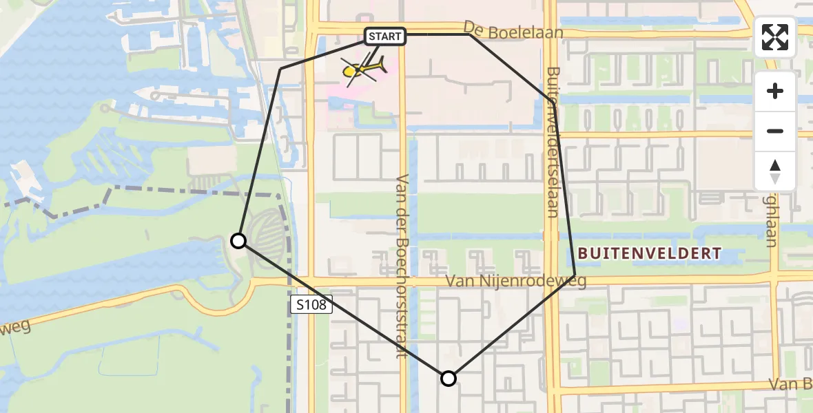 Routekaart van de vlucht: Lifeliner 1 naar Amsterdam