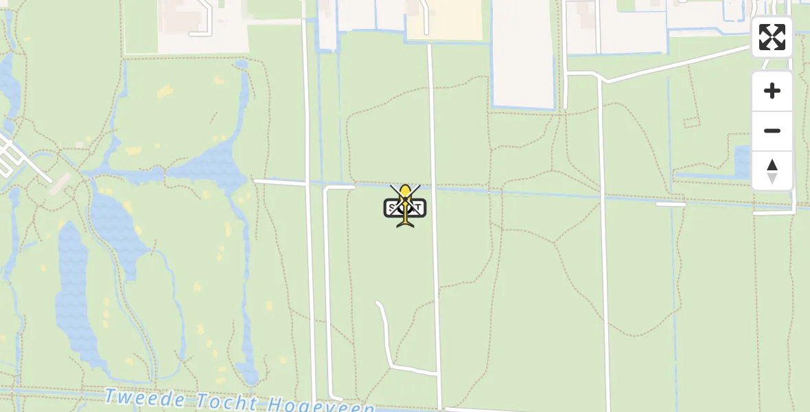 Vluchtroute Politiehelikopter van Benthuizen naar Benthuizen