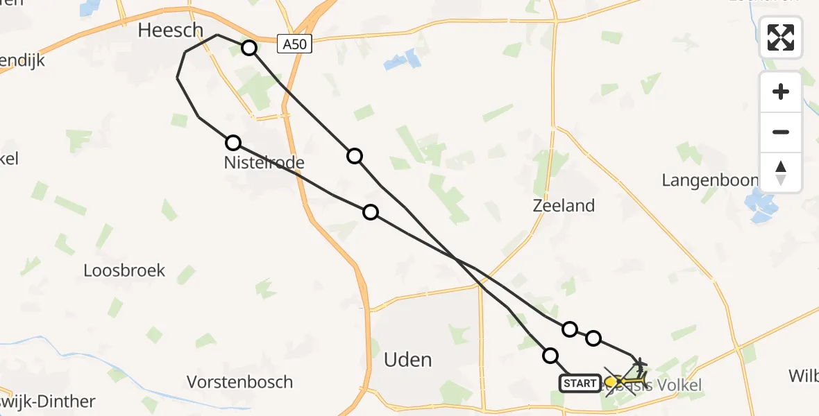 Routekaart van de vlucht: Lifeliner 3 naar Volkel