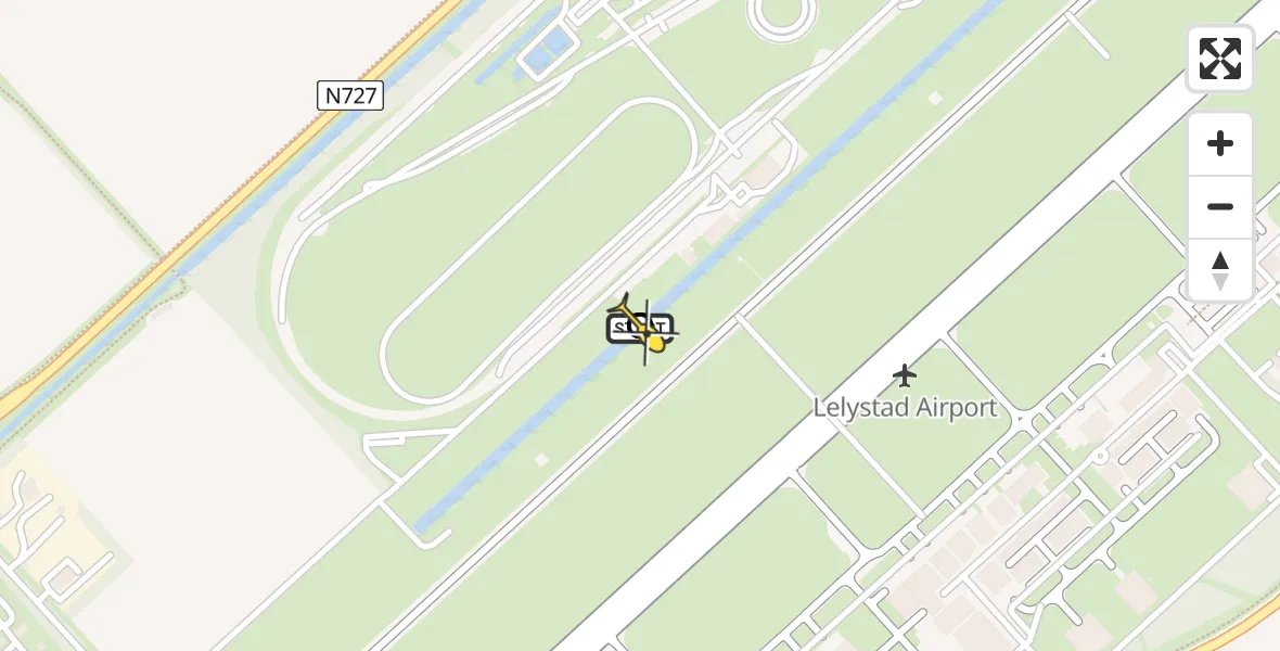 Routekaart van de vlucht: Traumahelikopter naar Lelystad