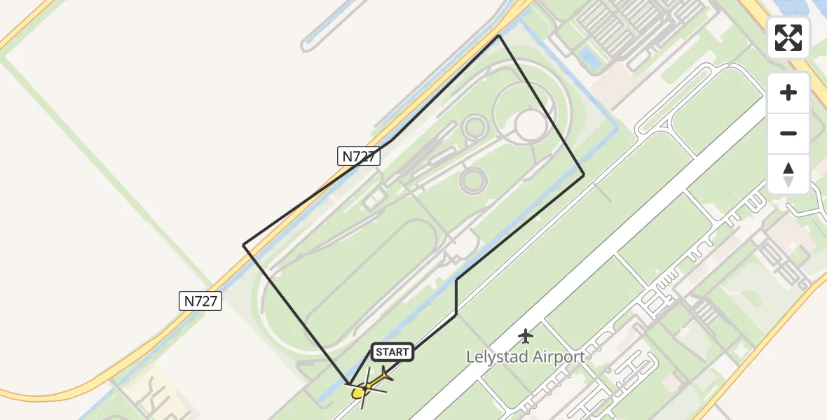 Routekaart van de vlucht: Traumaheli naar Lelystad