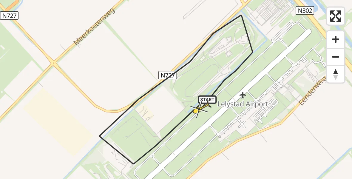 Routekaart van de vlucht: Traumahelikopter naar Lelystad