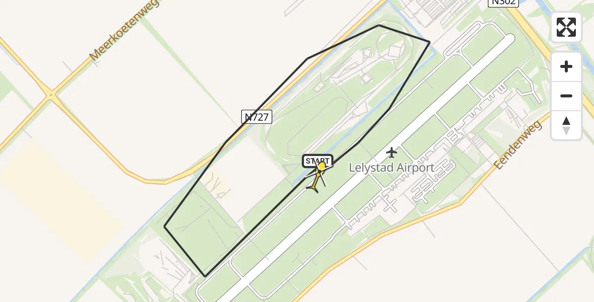 Routekaart van de vlucht: Traumahelikopter naar Lelystad