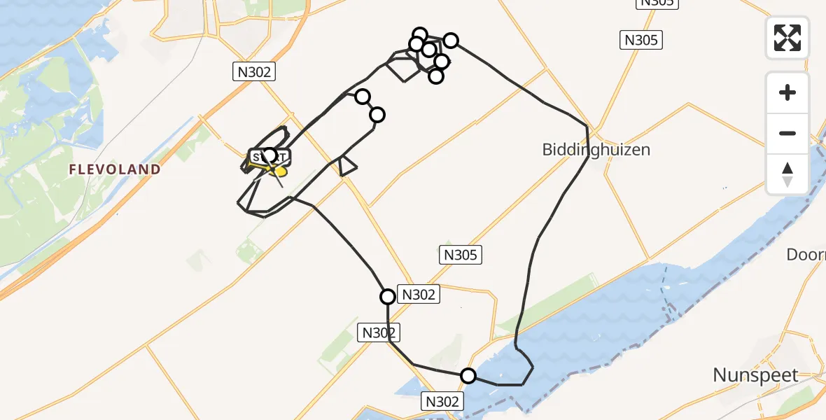 Routekaart van de vlucht: Traumaheli naar Lelystad