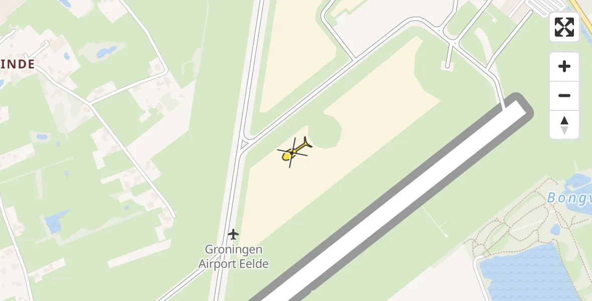 Routekaart van de vlucht: Traumahelikopter naar Eelde